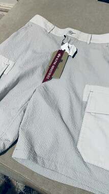 Alpha Industries Seersucker Cargo Shorts, New with Tags